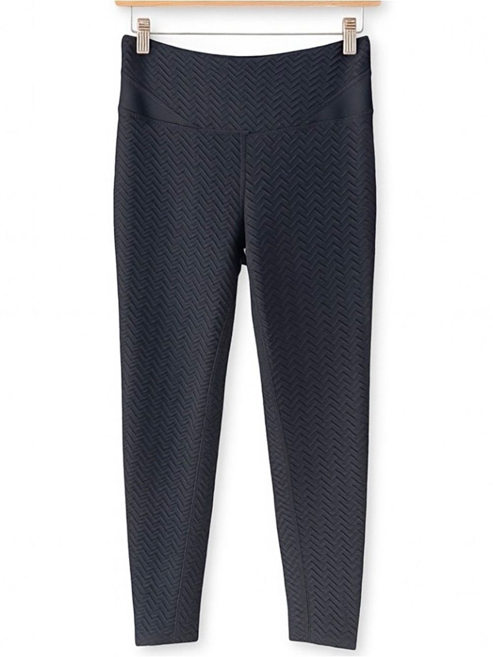 Lucy Textured High Waist Black Yoga Leggings Small Athleisure